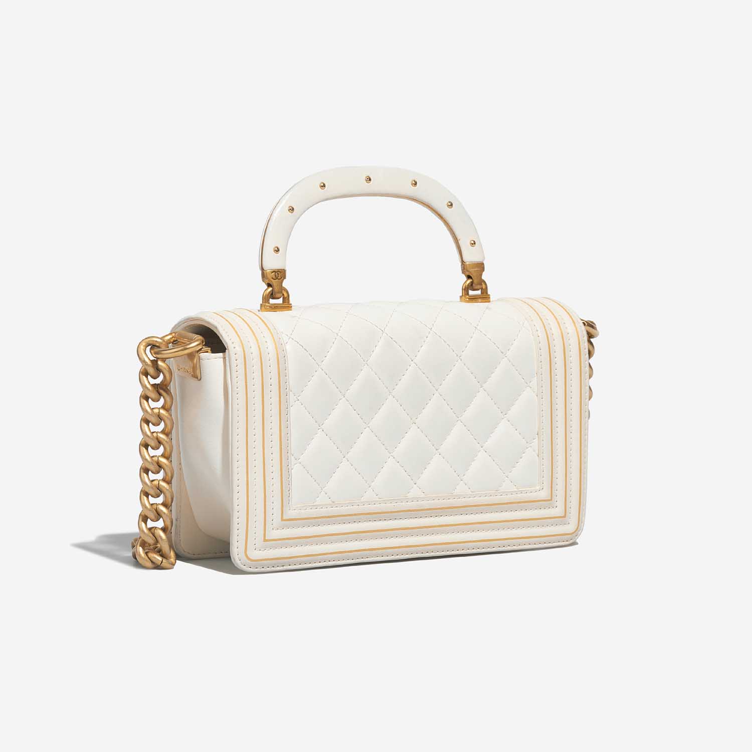 Chanel Boy Small White-Gold 7SB S | Sell your designer bag on Saclab.com