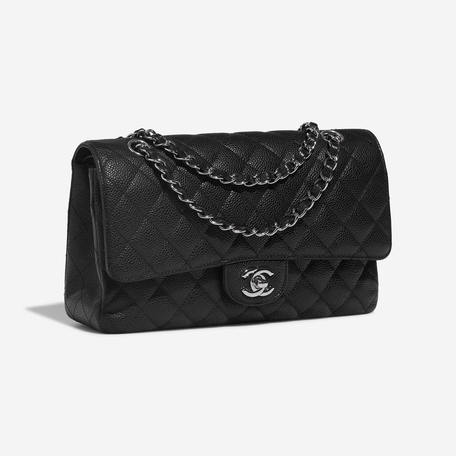 Chanel Timeless Medium Black Side Front | Sell your designer bag on Saclab.com