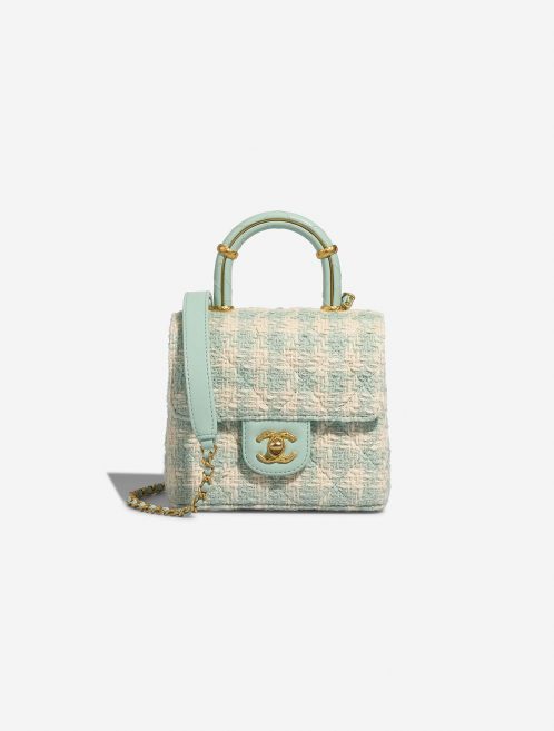 Chanel Timeless MiniSquare TiffanyBlue Front  | Sell your designer bag on Saclab.com