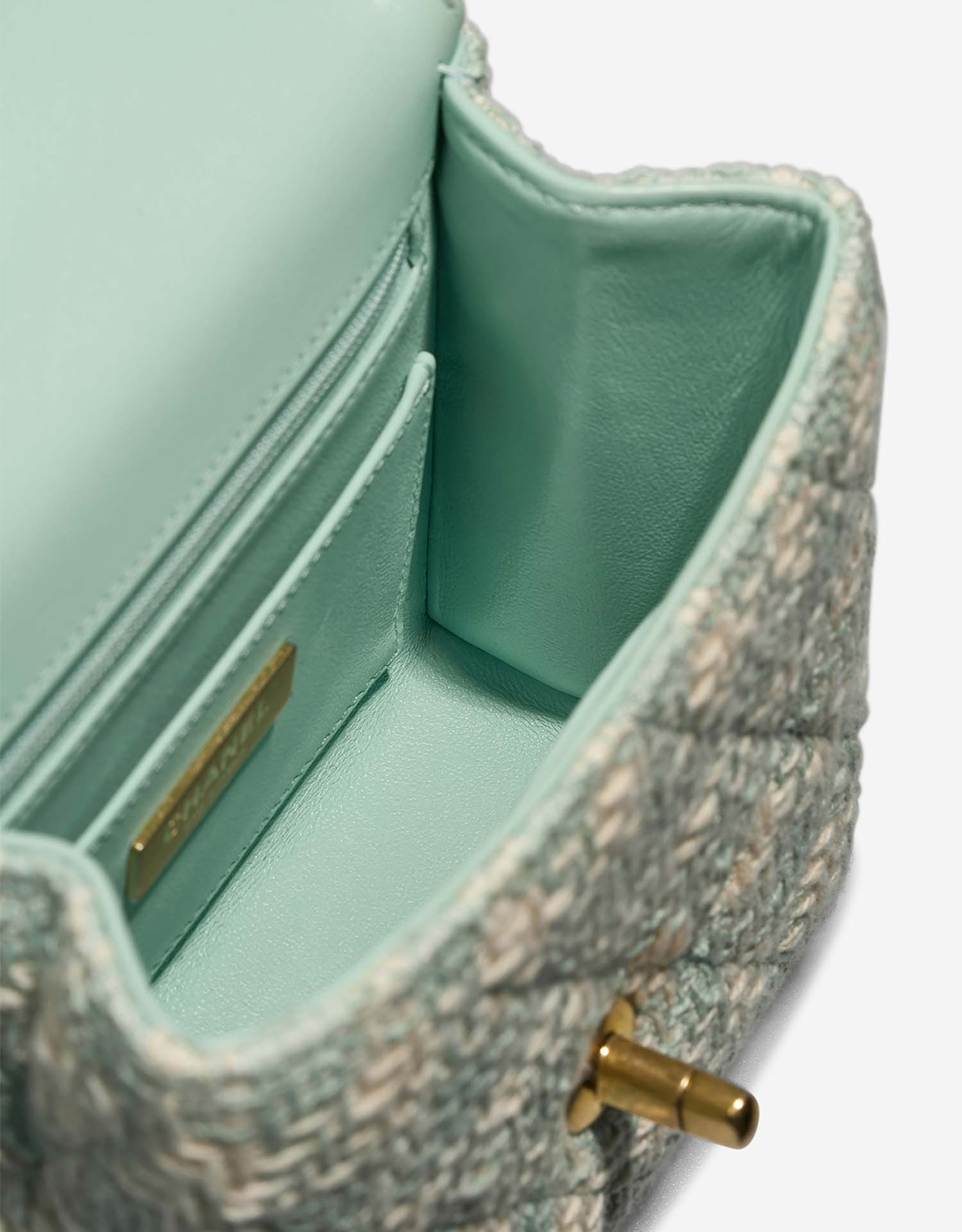 Chanel Timeless MiniSquare TiffanyBlue Inside  | Sell your designer bag on Saclab.com