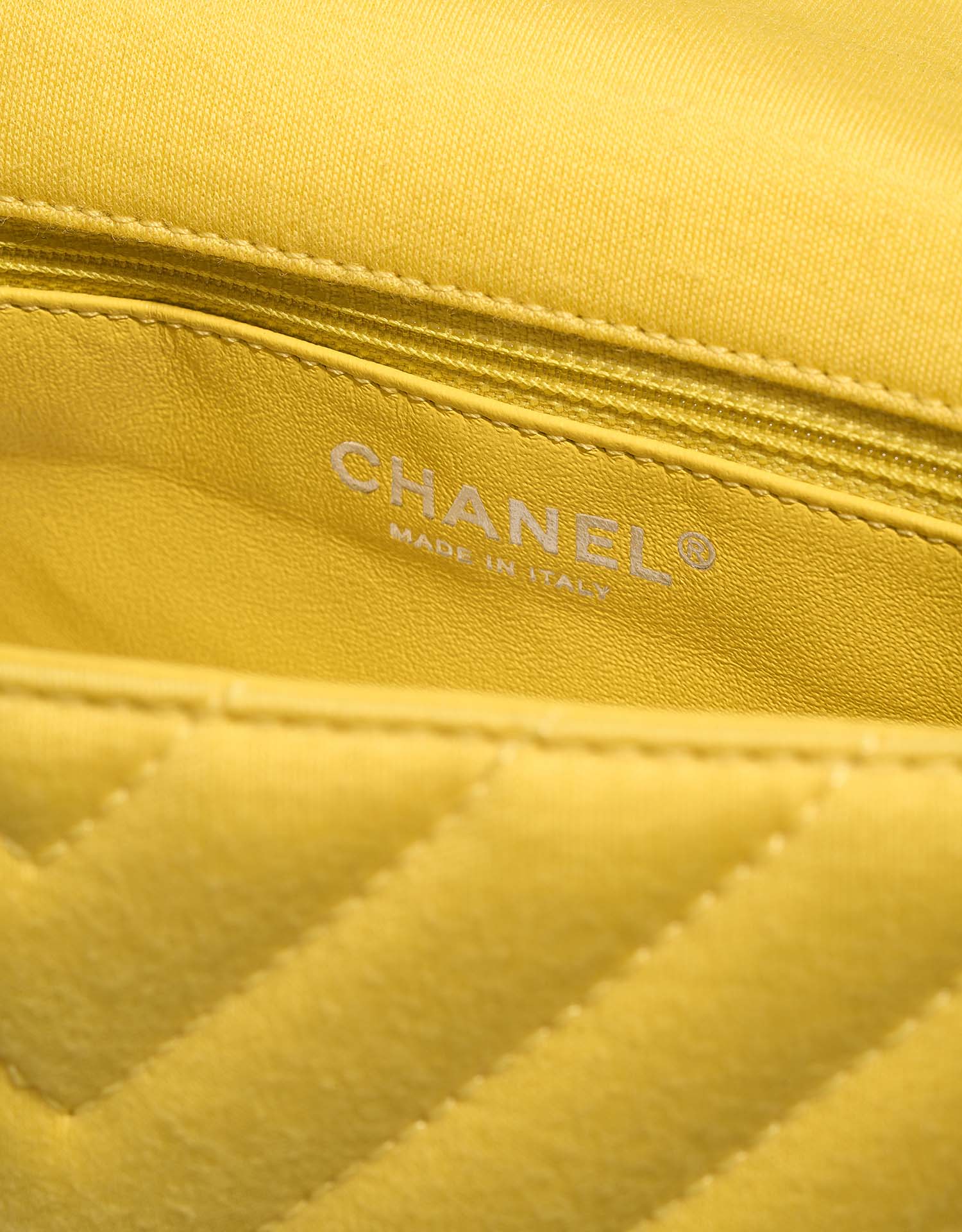 Chanel Timeless Medium Yellow Logo  | Sell your designer bag on Saclab.com