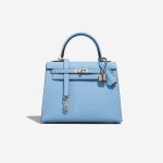 Hermès Kelly 25 Celeste Front | Vendre votre sac de créateur sur Saclab.com