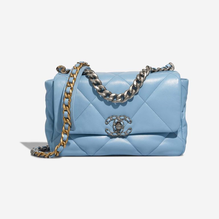 Chanel 19 Flapbag Lightblue Front  | Sell your designer bag on Saclab.com