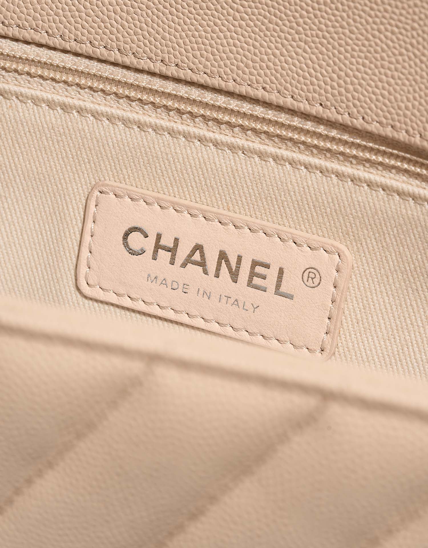 Chanel TimelessHandle Medium Beige Logo  | Sell your designer bag on Saclab.com