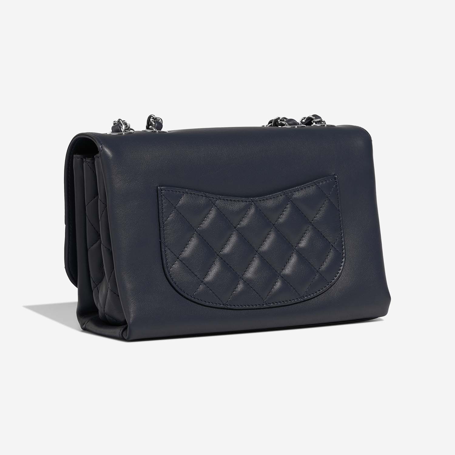 Chanel TimelessTramezzo Medium Navy Side Back | Sell your designer bag on Saclab.com