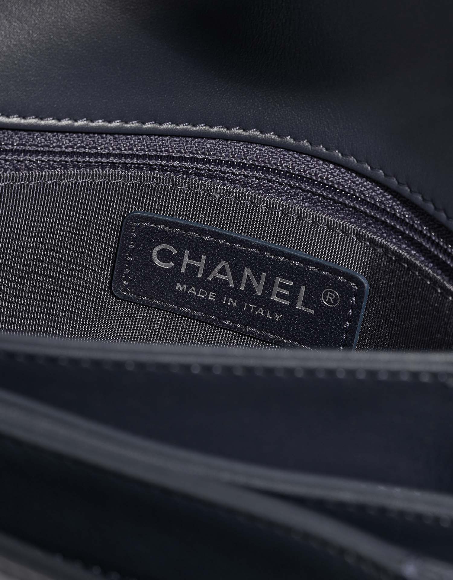 Chanel TimelessTramezzo Medium Navy Logo  | Sell your designer bag on Saclab.com