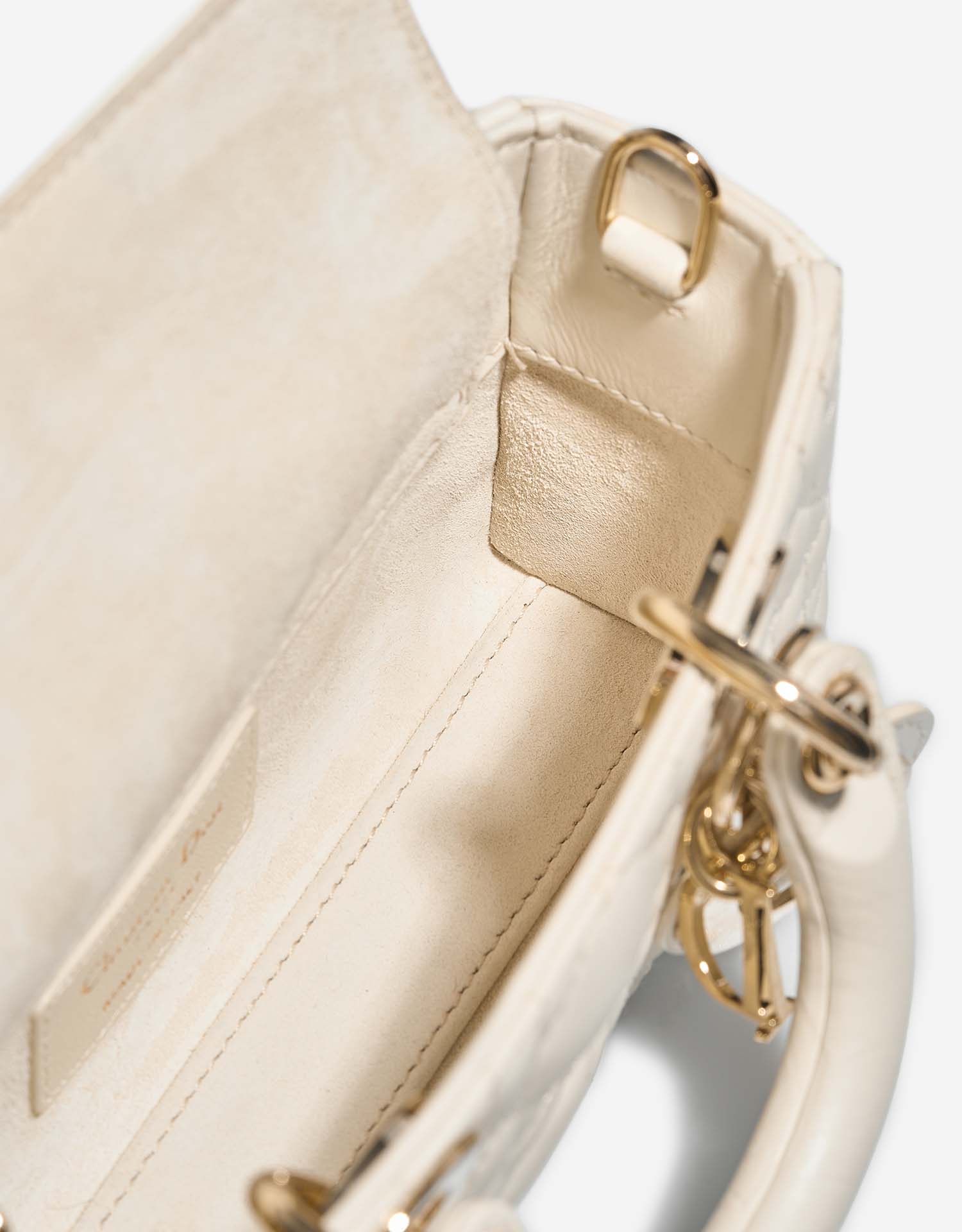 Dior LadyD-Joy Micro Cream Inside  | Sell your designer bag on Saclab.com