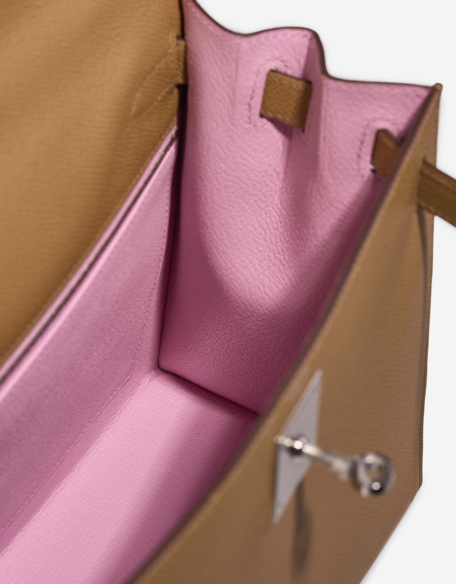 Hermès Kelly 28 Biscuit-MauveSylvestre Inside  | Sell your designer bag on Saclab.com