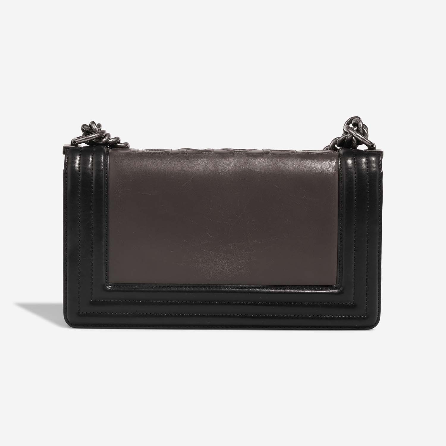 Chanel Boy OldMedium Black-Grey Back  | Sell your designer bag on Saclab.com