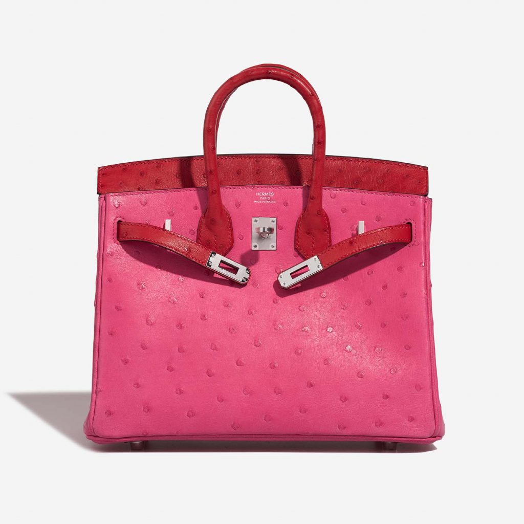 Hermès Birkin Touch 25 Ostrich Rose Tyrien / Rouge Vif SACLÀB