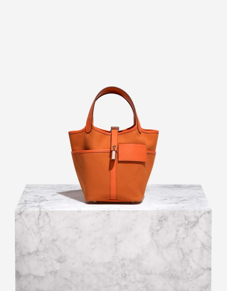 Hermès Picotin 18 OrangeMinium Front  | Sell your designer bag on Saclab.com