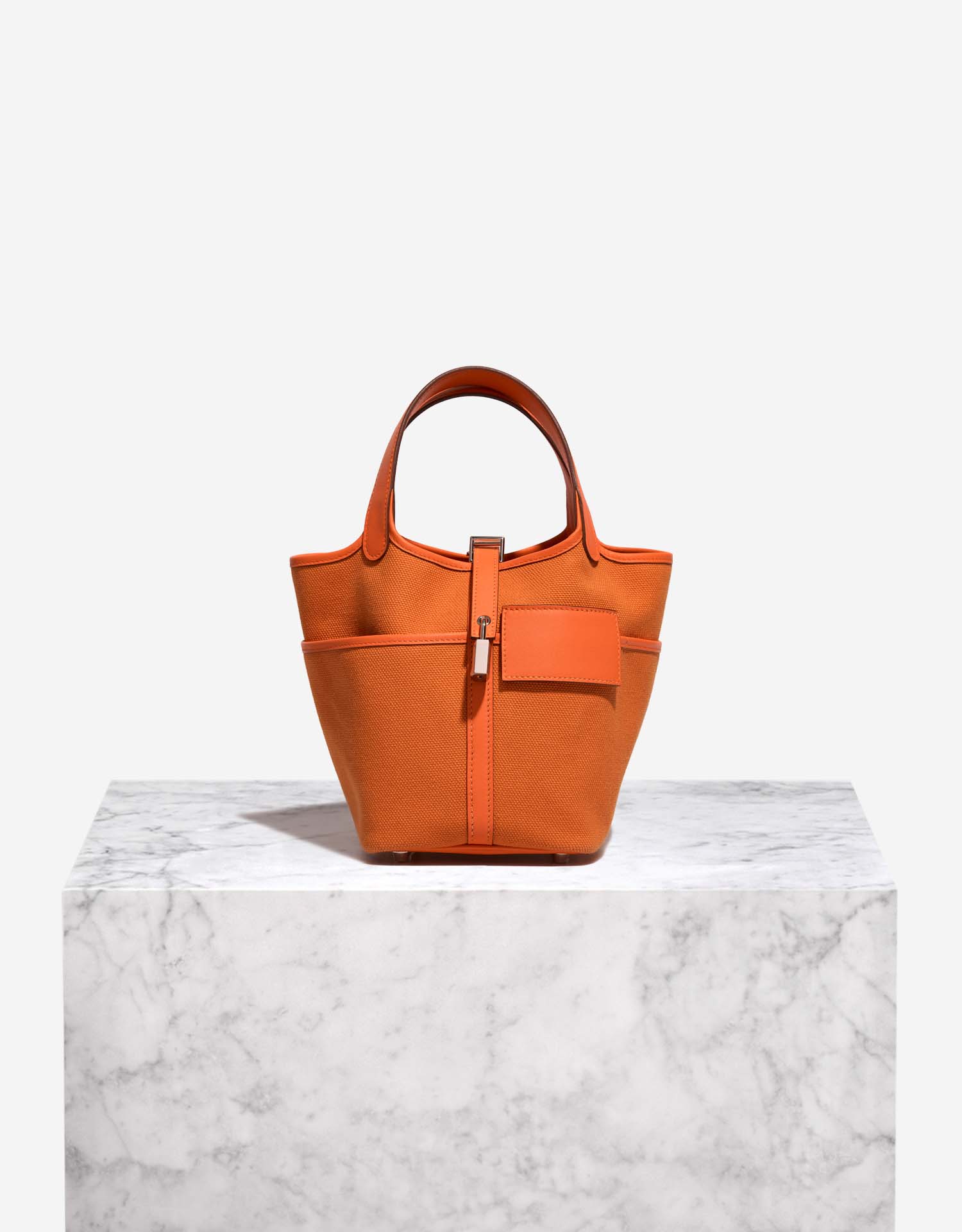 Hermès Picotin Cargo 18 Toile Goeland / Swift Orange Minium | SACLÀB