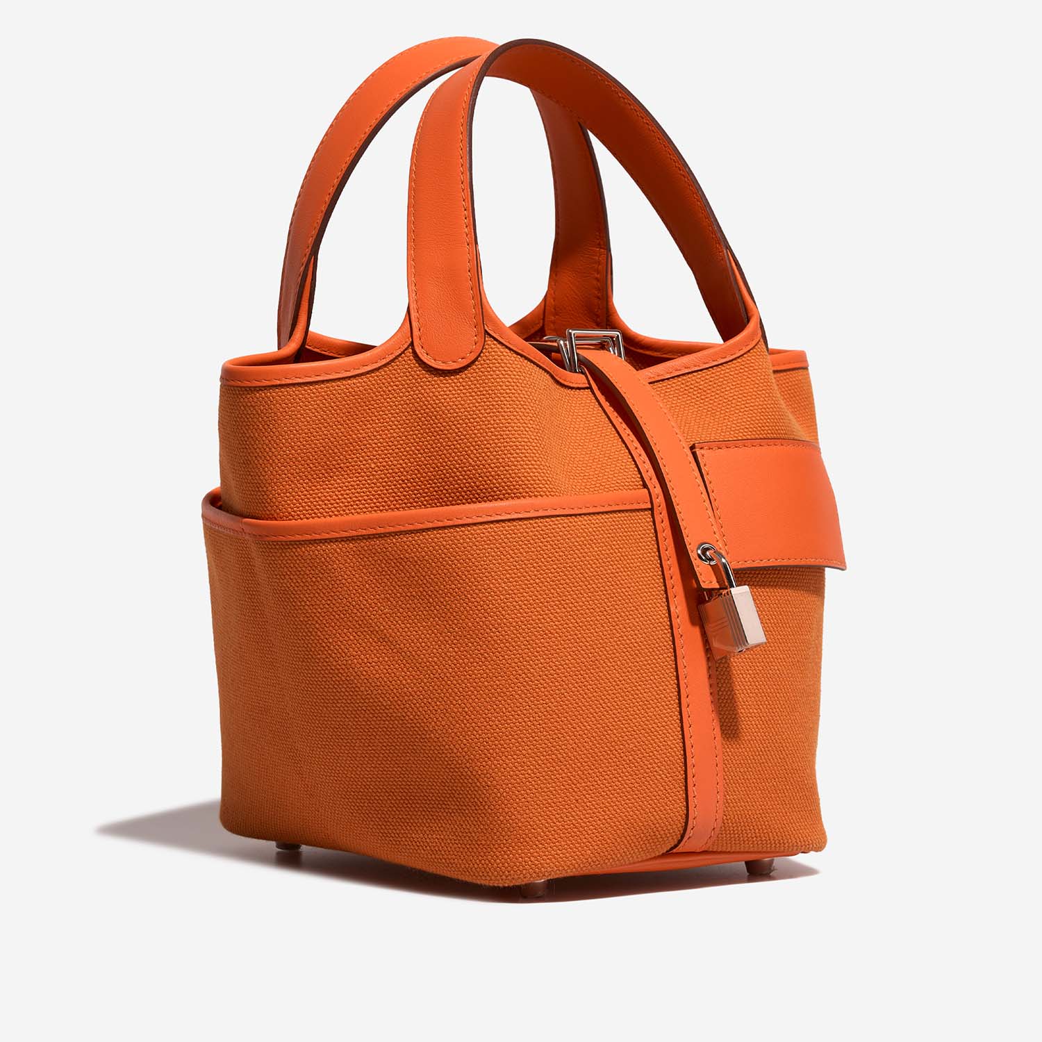 Hermès Picotin 18 OrangeMinium Side Front  | Sell your designer bag on Saclab.com