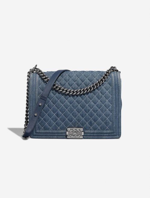 Chanel Boy Large Blue Front  | Sell your designer bag on Saclab.com