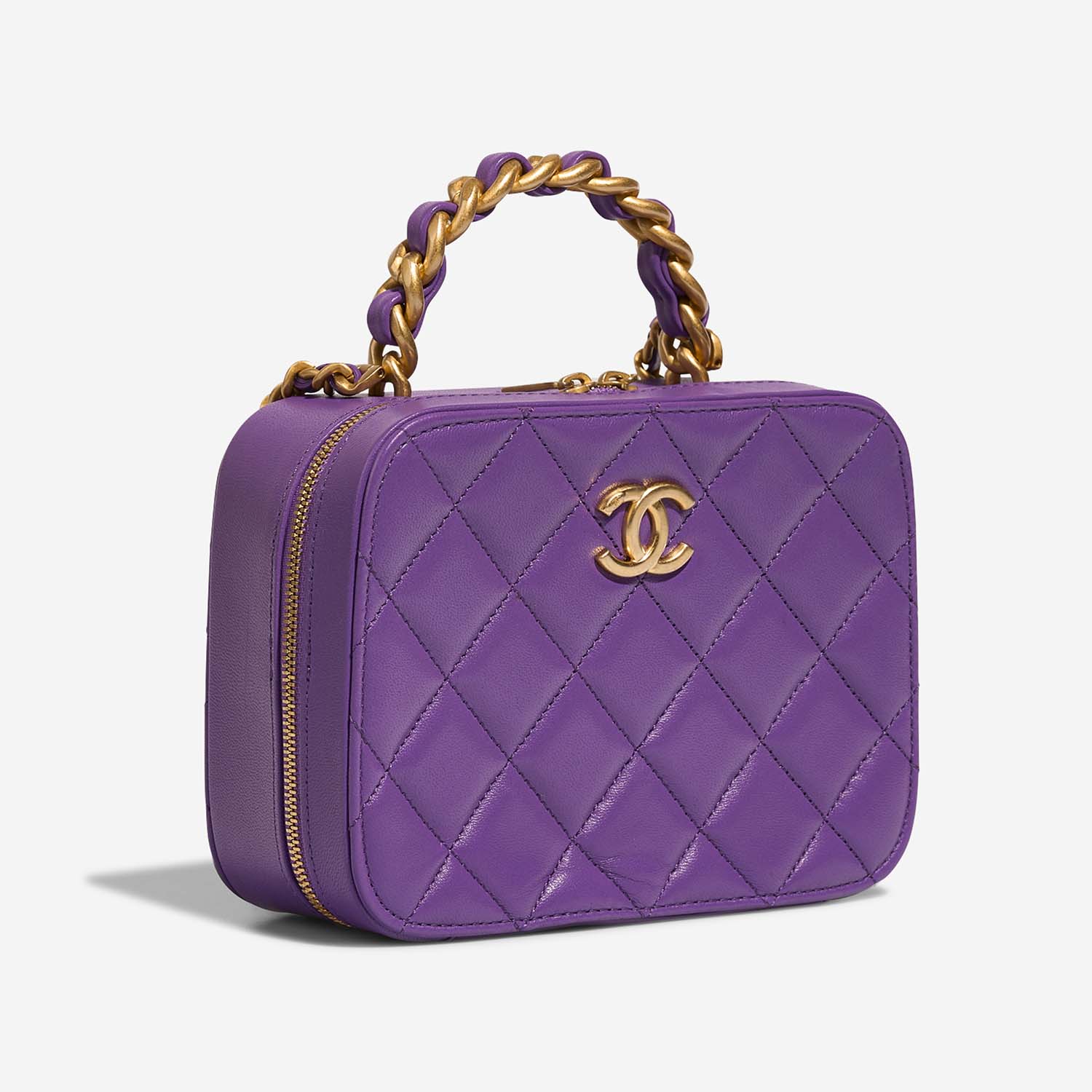 Chanel Vanity Small Violet Side Front  | Sell your designer bag on Saclab.com