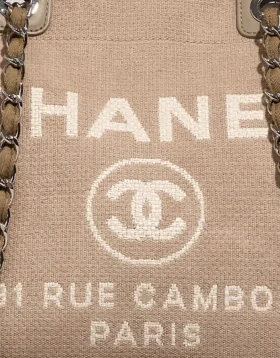 Canvas Chanel Deauville in Beige, verkauft auf saclab.com