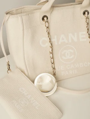 Chanel Raffia Deauville Large Classic Pouch