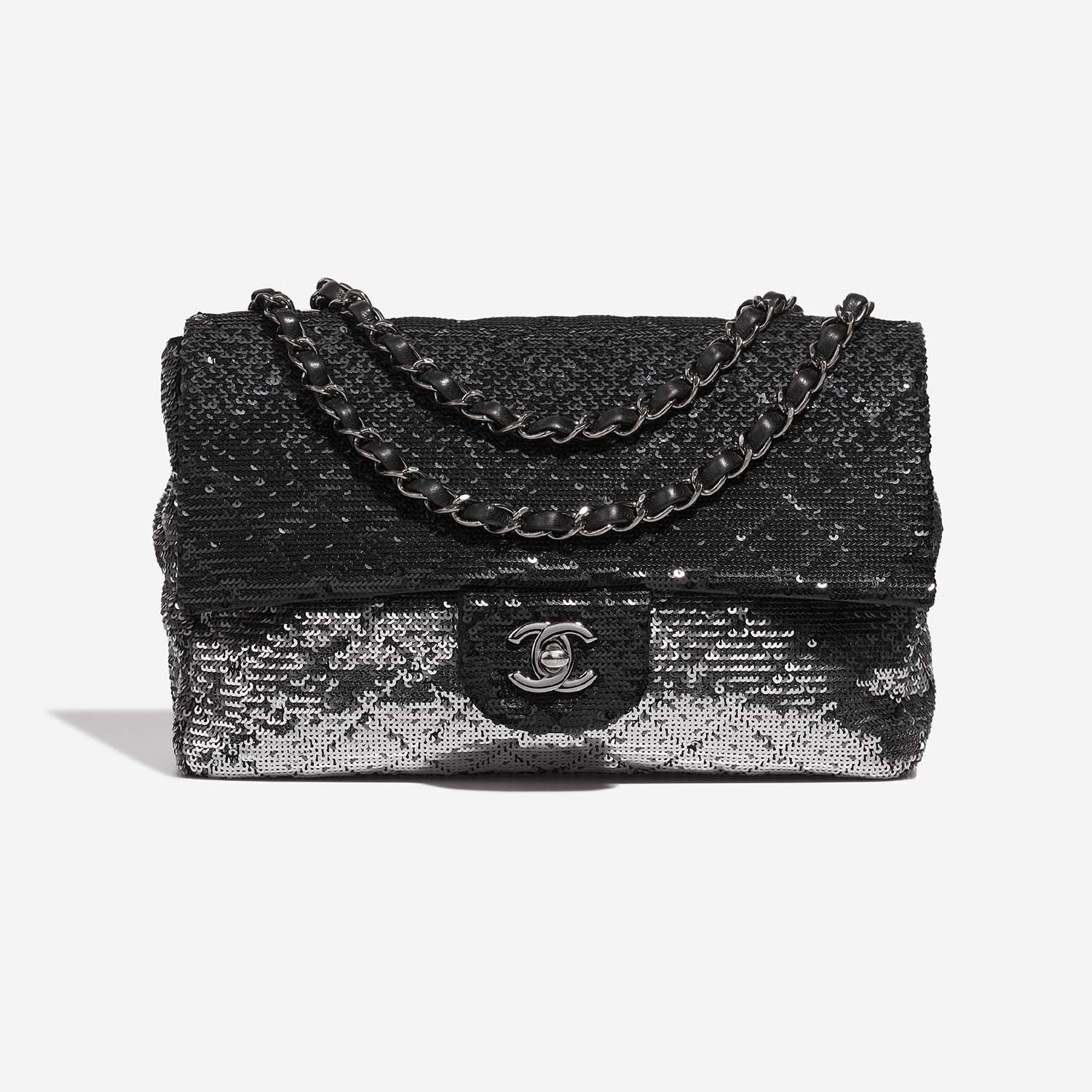 Chanel Timeless Medium Black-Silver Front  S | Sell your designer bag on Saclab.com