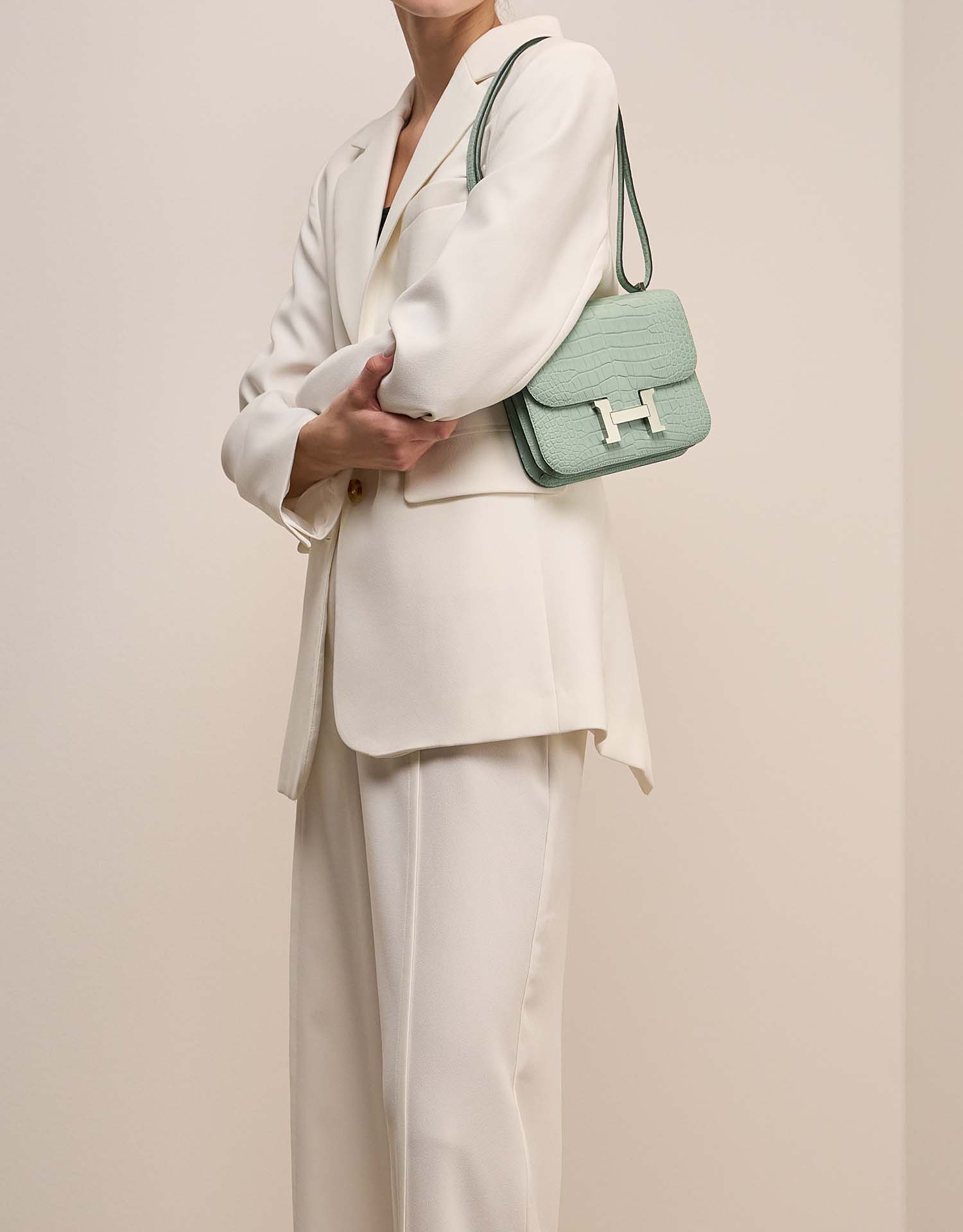Hermès Constance 18 VertD'Eeau on Model | Sell your designer bag on Saclab.com