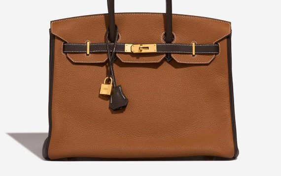 Hermès BirkinHSS 35 gold-chocolat Front  | Sell your designer bag on Saclab.com