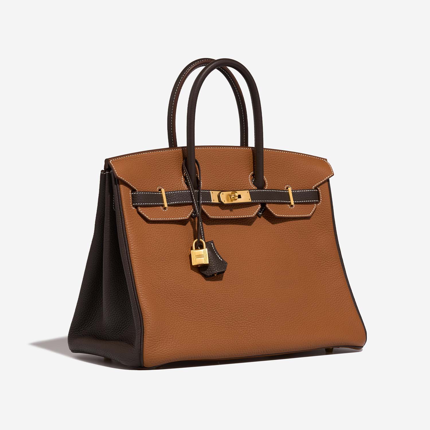 Hermès BirkinHSS 35 gold-chocolat Side Front  | Sell your designer bag on Saclab.com