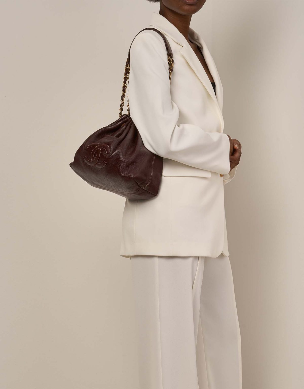 CHANEL 25S BELT 30 MM IN BROWN CALFSKIN 616969