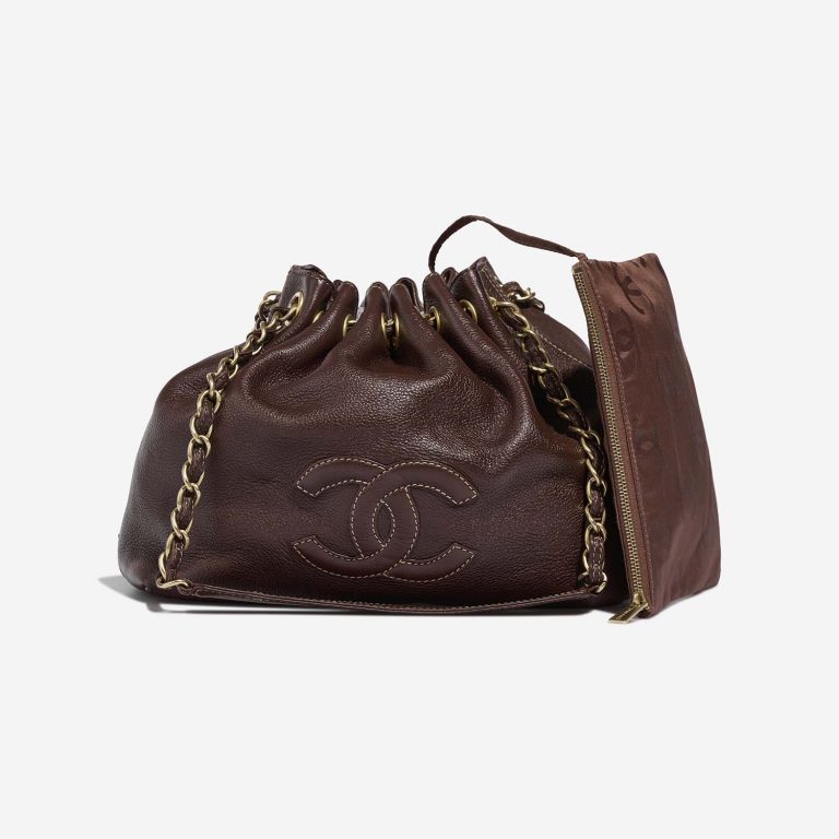 Chanel Drawstring OneSize Brown Front  S | Sell your designer bag on Saclab.com