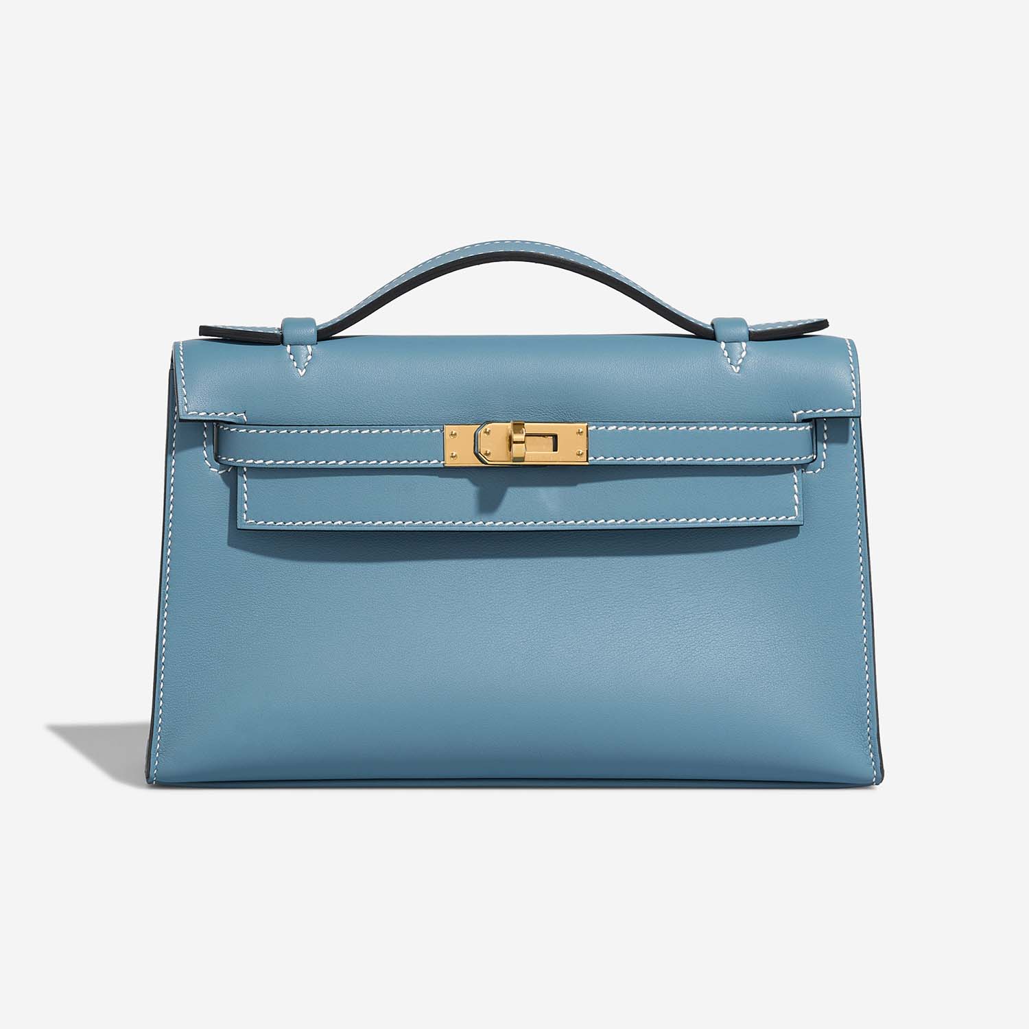 Hermès Kelly Pochette BleuJean Front  S | Sell your designer bag on Saclab.com