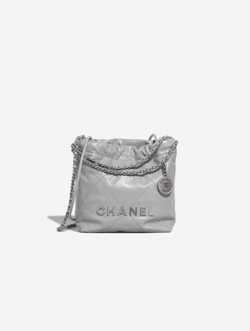 Chanel Bowling Bag Light Grey Calfskin Silver in 2023