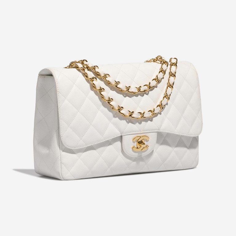 Chanel Timeless Jumbo White Side Front  | Sell your designer bag on Saclab.com