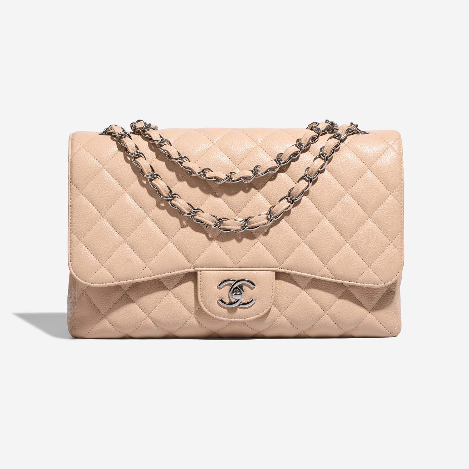 Chanel Timeless Jumbo Beige Front  S | Sell your designer bag on Saclab.com