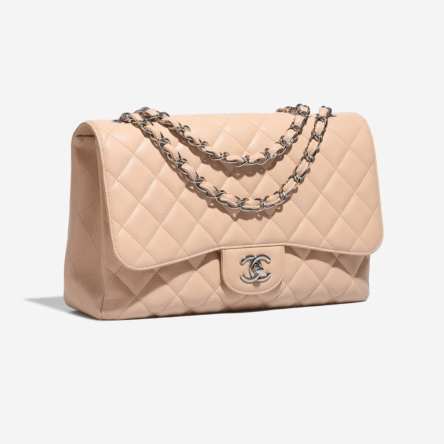 Chanel Timeless Jumbo Beige Side Front  | Sell your designer bag on Saclab.com