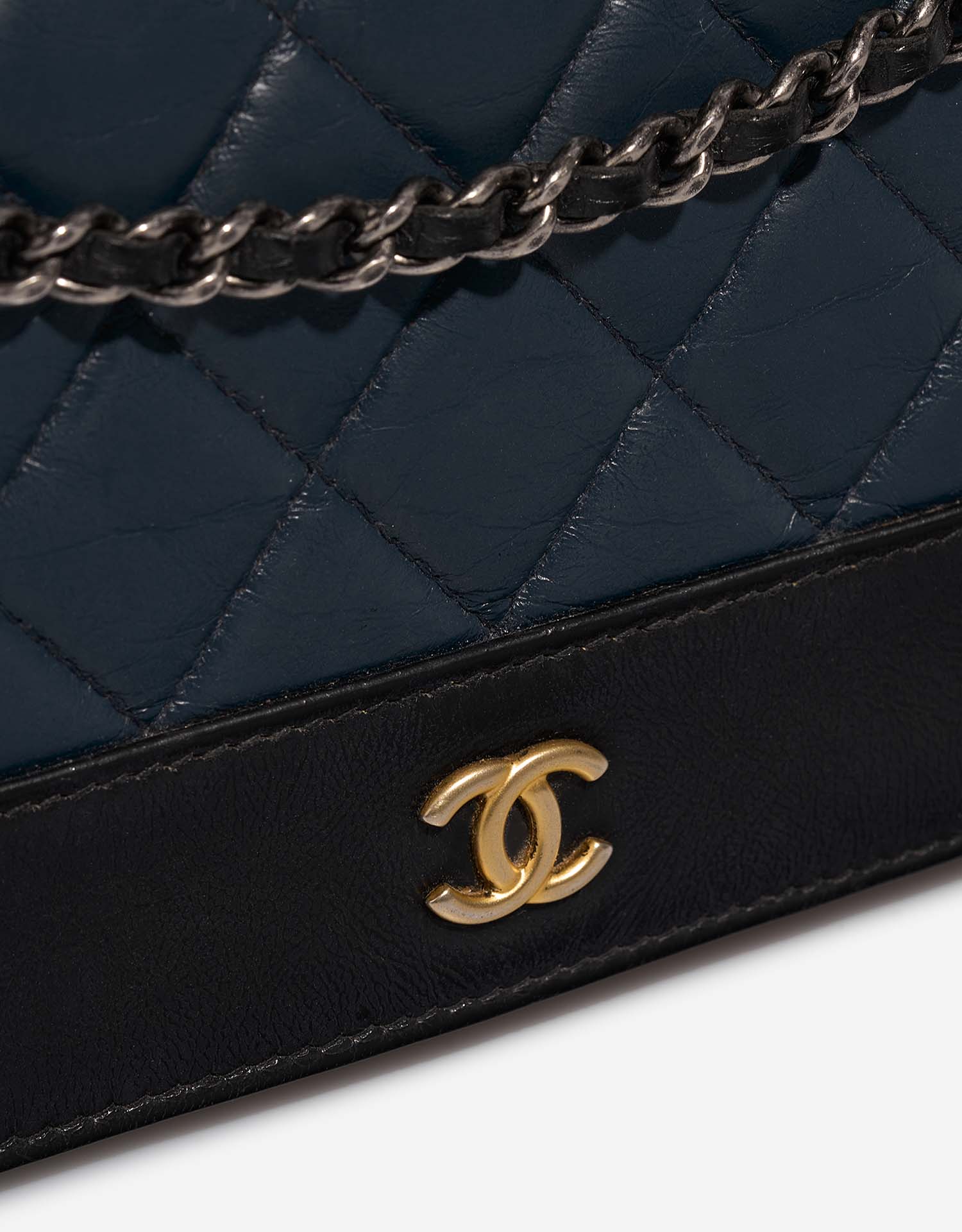 Chanel Timeless Wallet On Chain Lamb Black / Navy