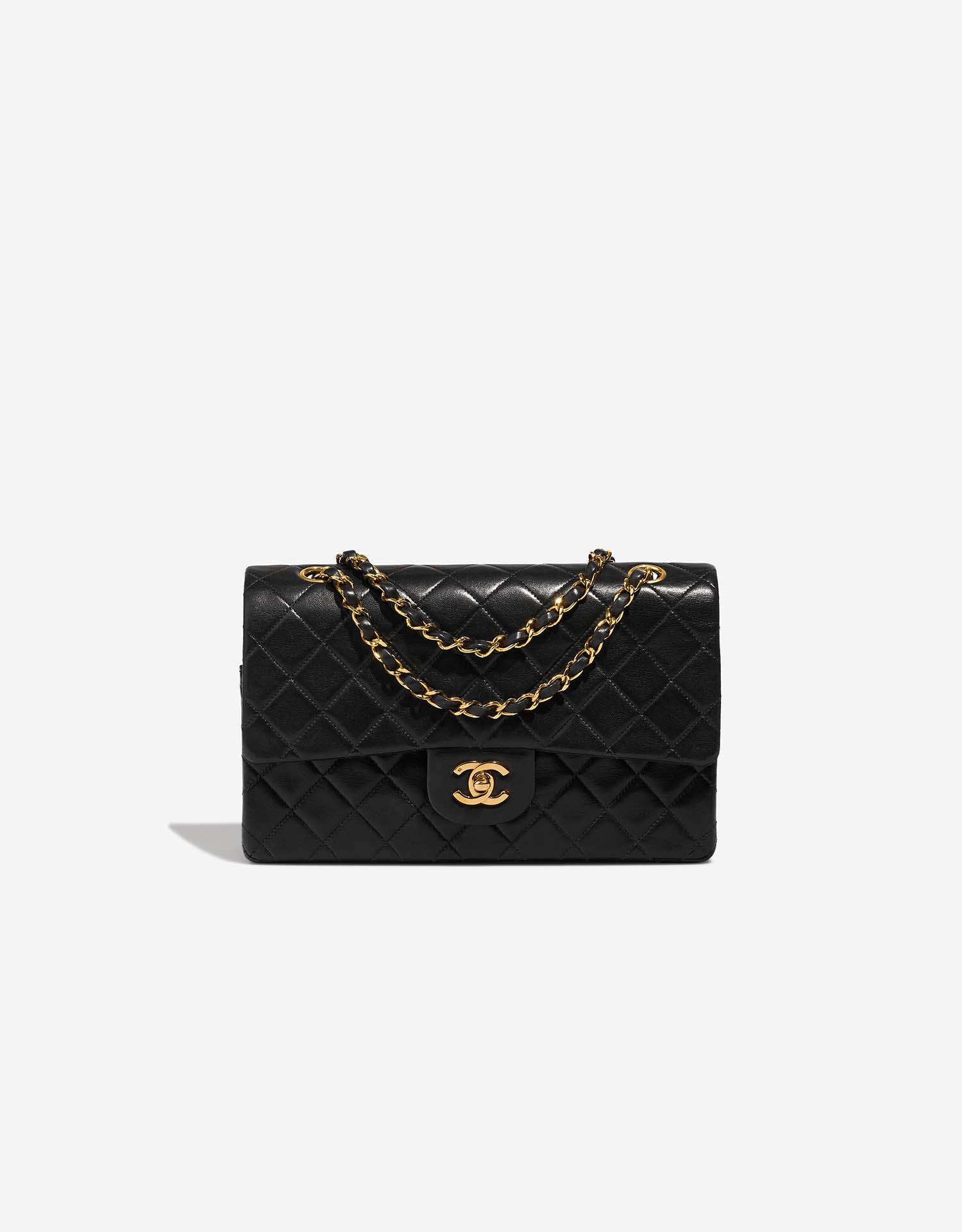 Chanel Timeless Handle Medium Lamb / Lizard Black