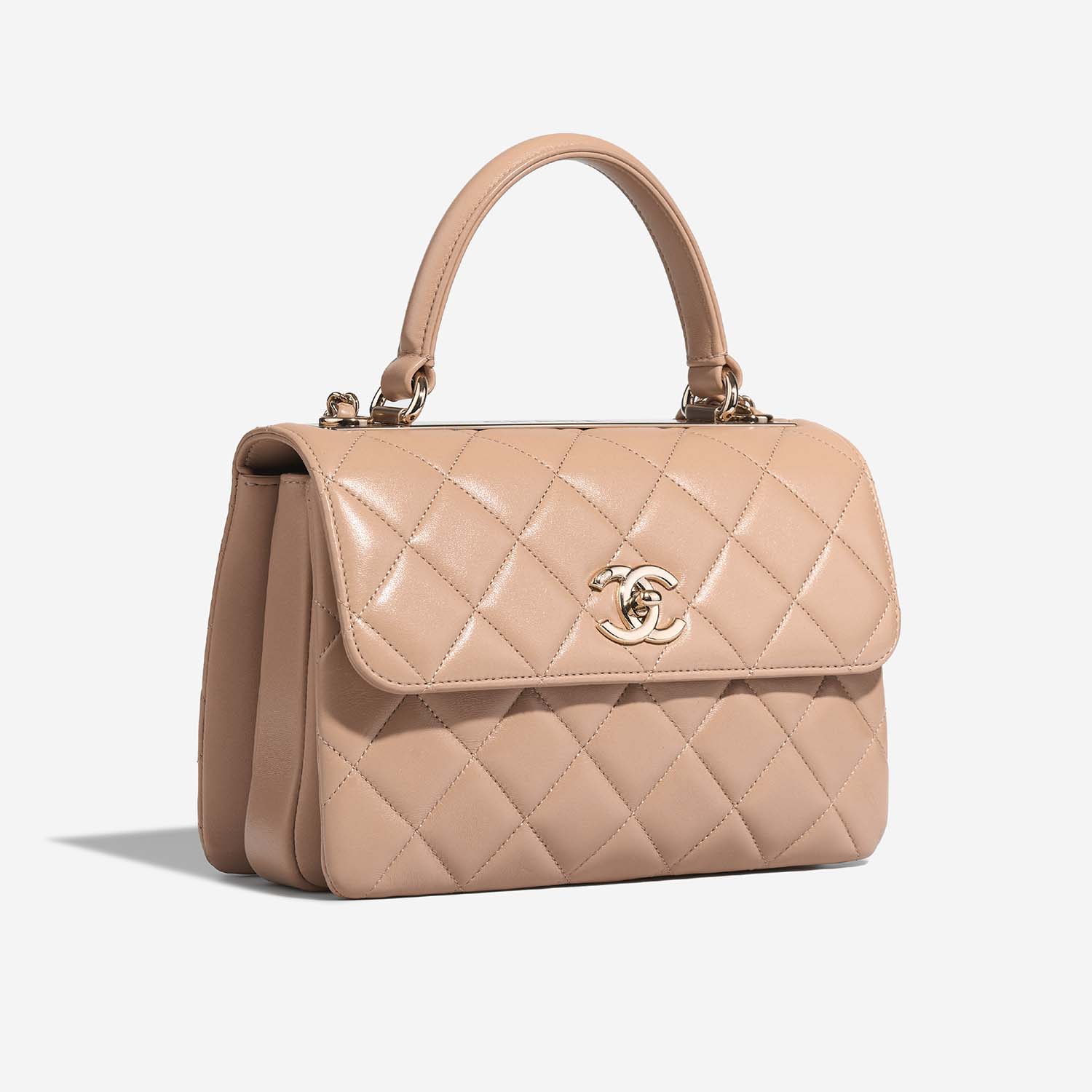 Chanel TrendyCC Medium Beige Side Front  | Sell your designer bag on Saclab.com