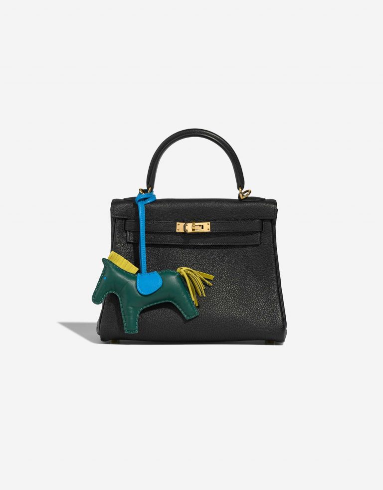 Hermès Rodeo MM Malachite-BleuZanzibar-Lime Front  | Sell your designer bag on Saclab.com
