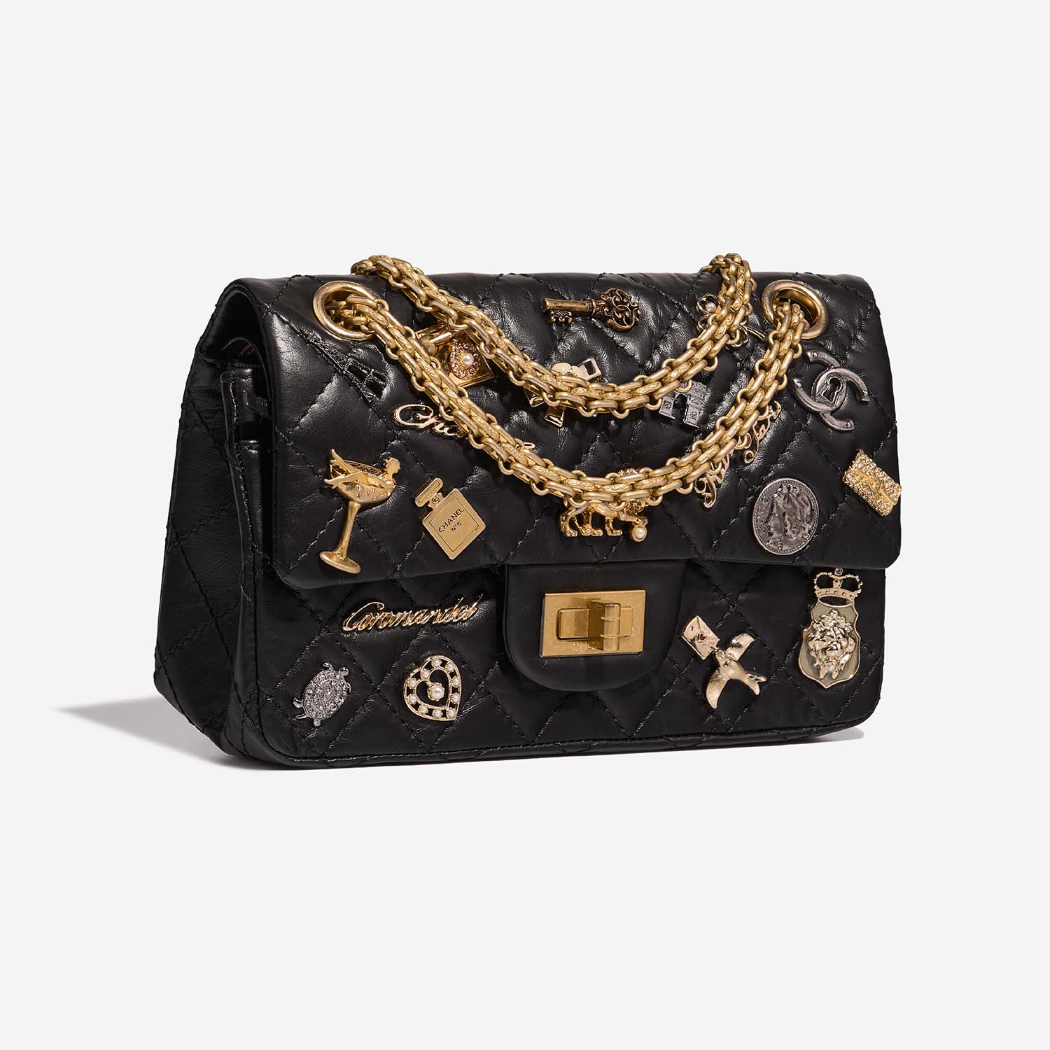 Chanel 255 225 Black Side Front  | Sell your designer bag on Saclab.com
