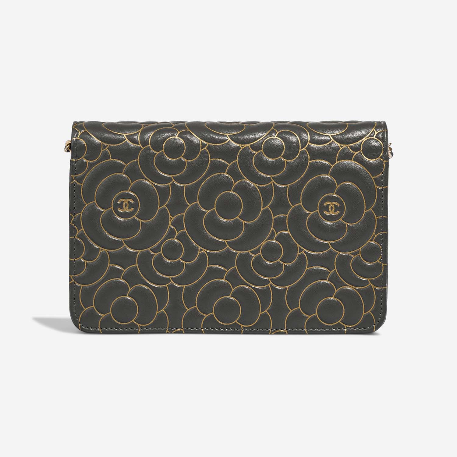 Chanel WalletOnChain DarkGrey-Gold Back  | Sell your designer bag on Saclab.com
