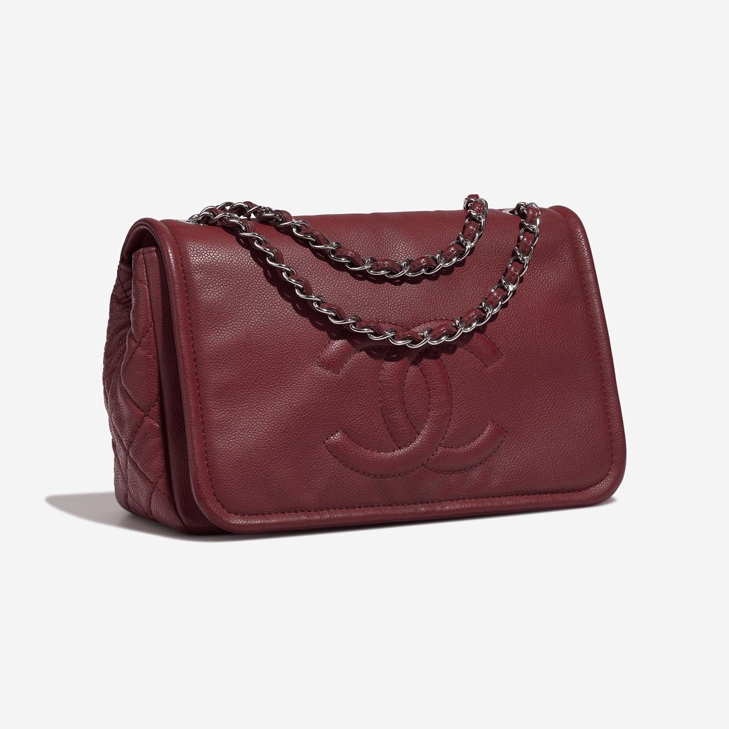 Chanel FlapBag Large Bordeaux Side Front  | Sell your designer bag on Saclab.com