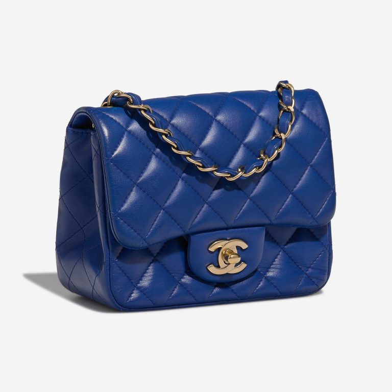 Chanel Timeless MiniSquare Blue Side Front  | Sell your designer bag on Saclab.com