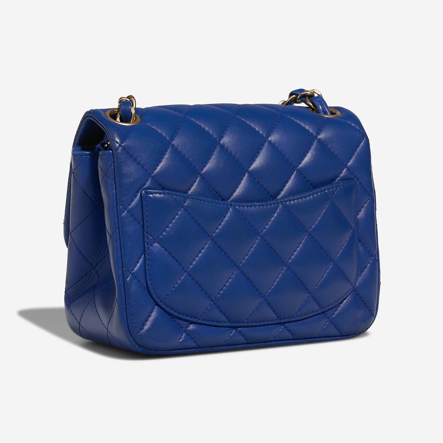 Chanel Timeless MiniSquare Blue Side Back | Sell your designer bag on Saclab.com