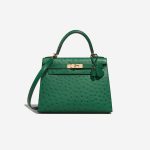 Hermès Kelly 28 VertVerone-RougeH Front  | Sell your designer bag on Saclab.com