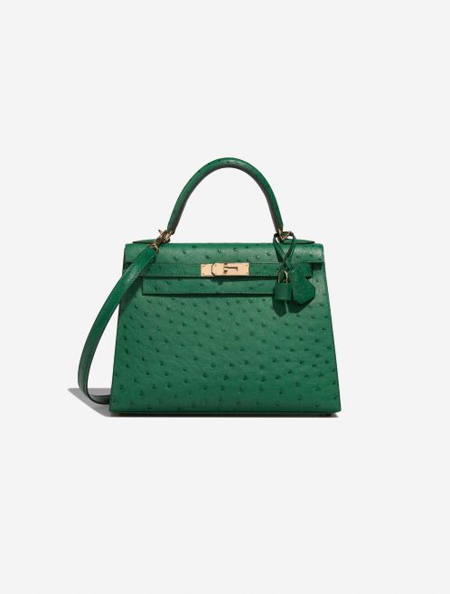 Hermès Kelly 28 VertVerone-RougeH Front  | Sell your designer bag on Saclab.com
