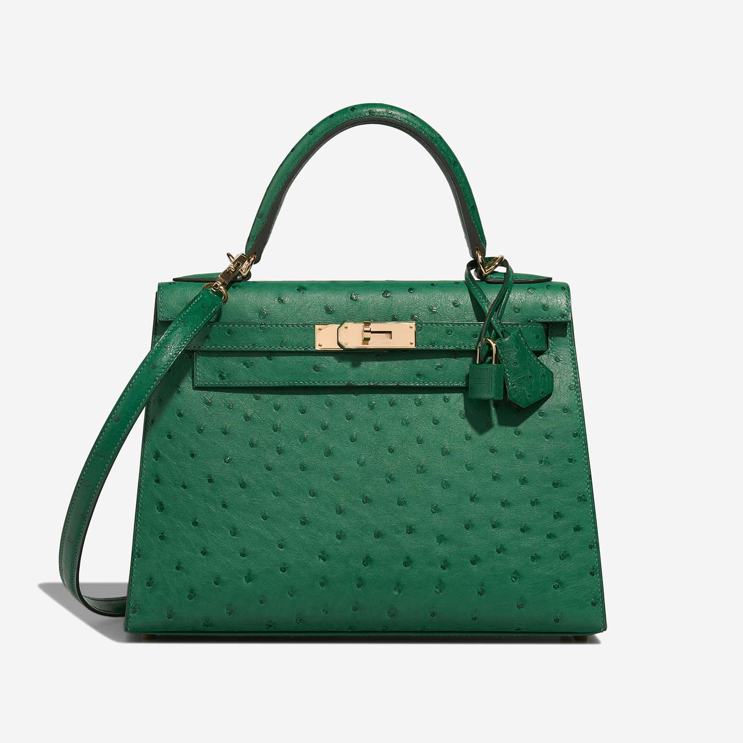 Hermès Kelly 28 VertVerone-RougeH Front  S | Sell your designer bag on Saclab.com