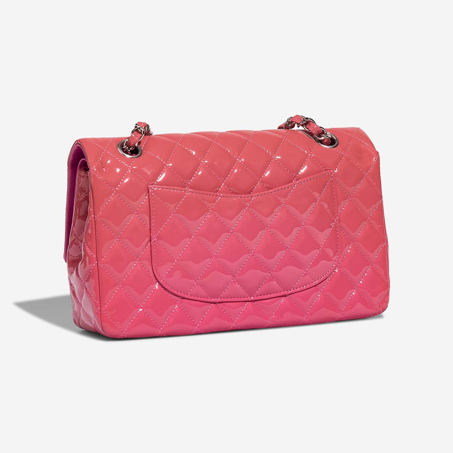 Chanel Timeless Medium HotPink-Fuchsia Side Back | Sell your designer bag on Saclab.com