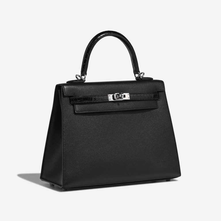 Hermès Kelly 25 Black Side Front  | Sell your designer bag on Saclab.com