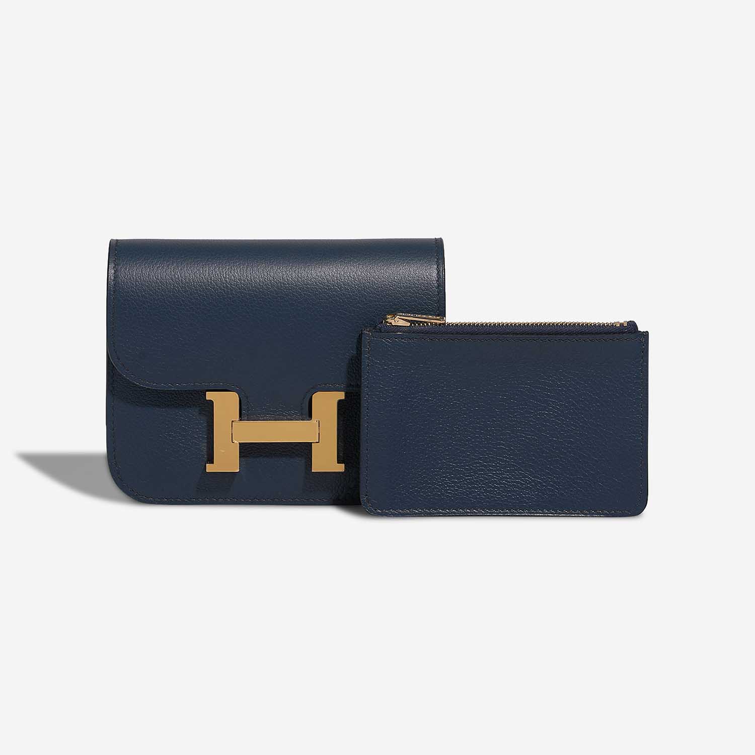 Hermès Constance SlimWallet BleuDePrusse Front  1 S | Sell your designer bag on Saclab.com