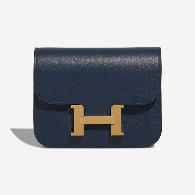 Hermès Constance Slim Wallet Evercolor Bleu de Prusse Front | Sell your designer bag