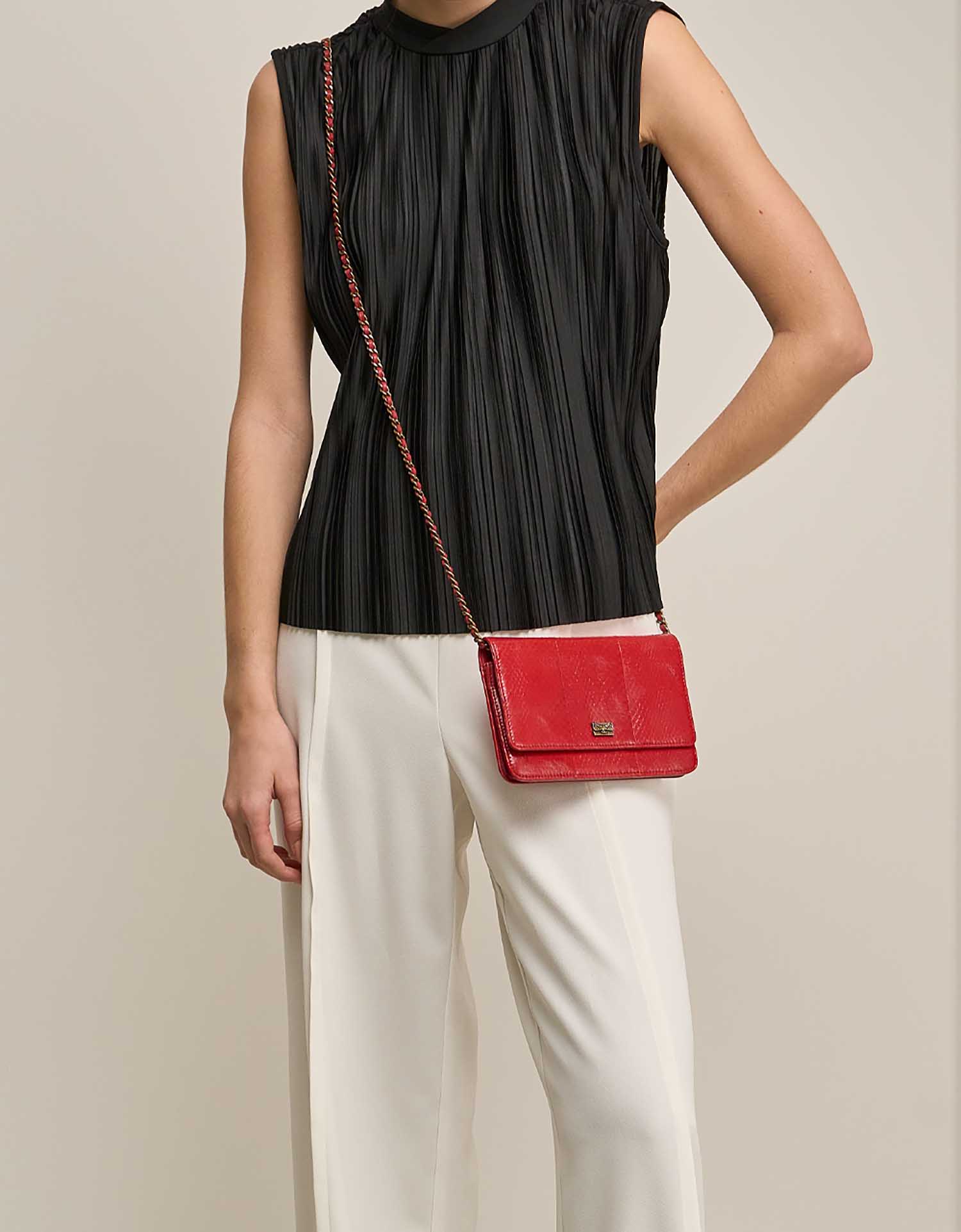 Chanel WalletOnChain Rouge sur Modèle | Vendez votre sac de créateur sur Saclab.com