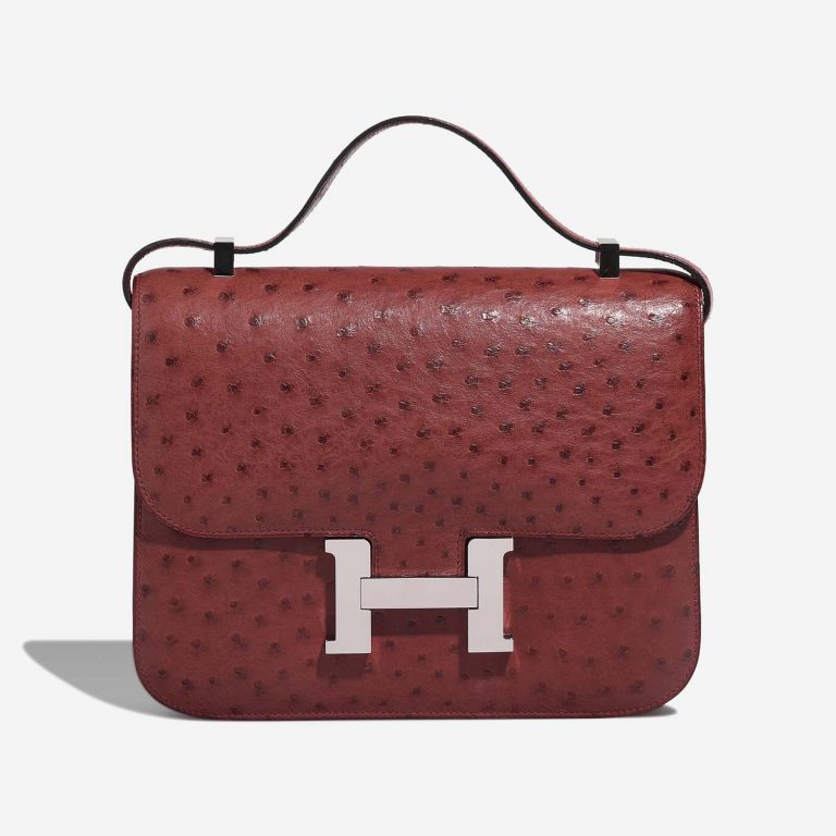 Pre-owned Hermès bag Constance 24 Ostrich Rouge H Red | Sell your designer bag on Saclab.com